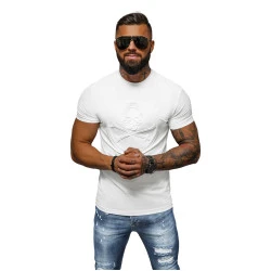 Vīriešu balts t-krekls Skull