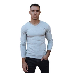 Gaiši pelēks vīriešu džemperis Henri