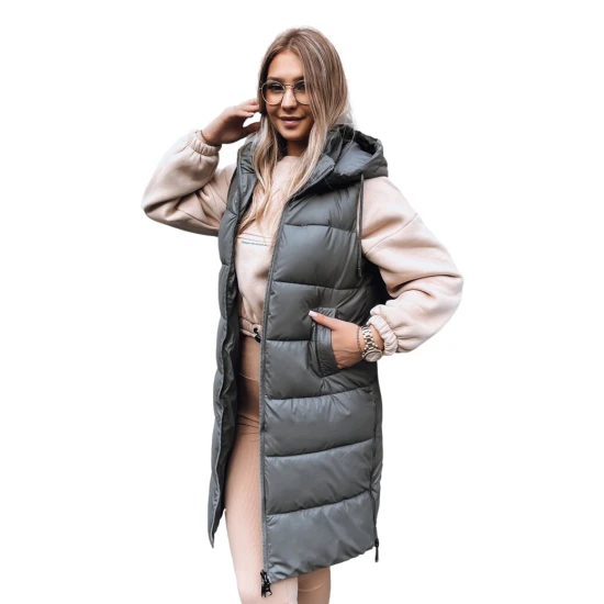 Garā pelēkā veste ar kapuci Far TY3832