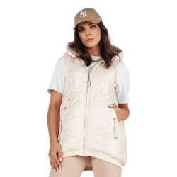 Sieviešu balta jaka ar kapuci Kolin