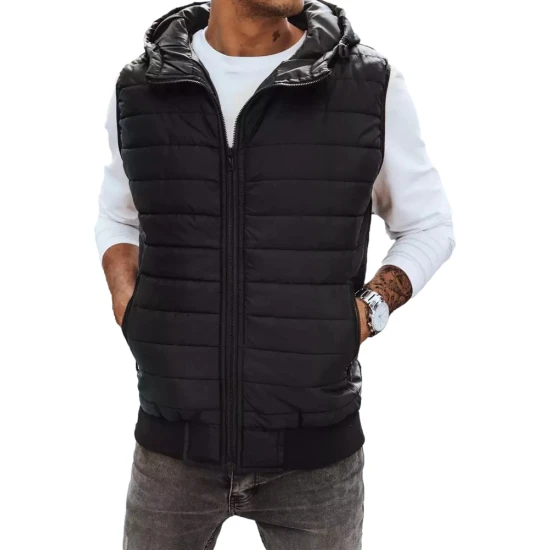 Vīriešu melna jaka ar kapuci David TX4235