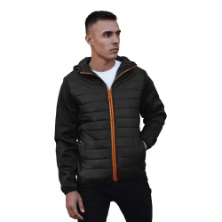 Vīriešu melna jaka ar oranžu detaļu Lucas