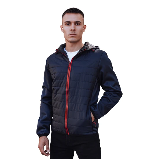 Vīriešu tumši zila jaka ar sarkanu detaļu Lucas TX4861