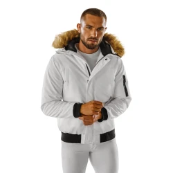 Bombera ziemas jaka vīriešiem baltā krāsā Lemi