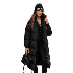 Sieviešu melns mētelis Izabel