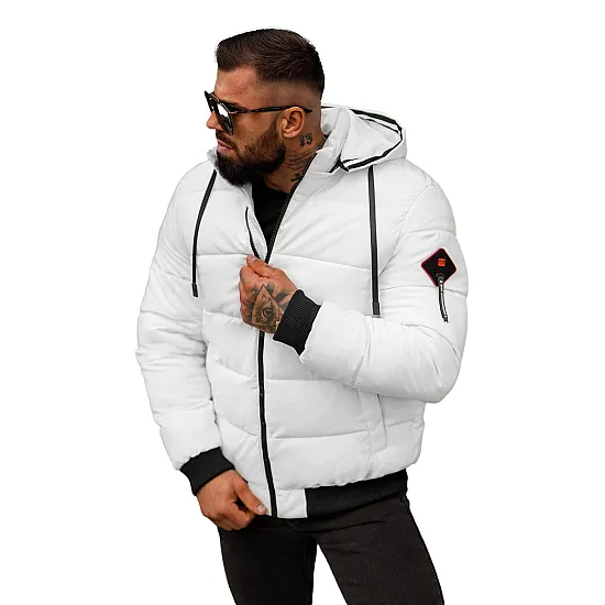 Men's white winter jacket Martim JS/31M5031/281