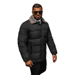 Vīriešu melna stepēta jaka Andre