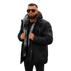 Vīriešu melna ziemas jaka Max