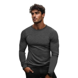 Vīriešu tumši pelēks krekls ar garām piedurknēm Jamat