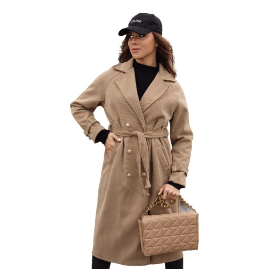 Sieviešu brūns mētelis Cameli NY0743