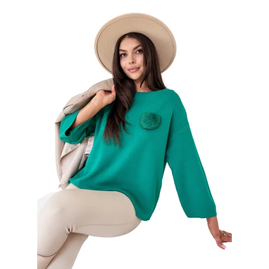 Sieviešu zaļš oversize džemperis Justi MY2008