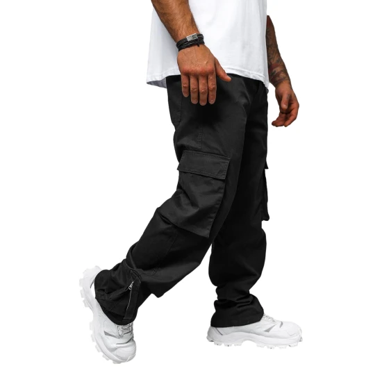 Vīriešu platās vīriešu bikses ar melnām biksēm Deril O/G3016Z