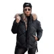 Sieviešu melna stepēta ziemas jaka Sisi TY4716