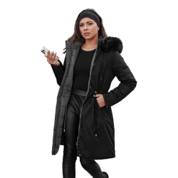 Adnel melna sieviešu divpusējā jaka