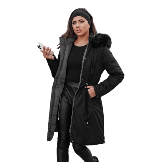 Adnel melna sieviešu divpusējā jaka TY4587