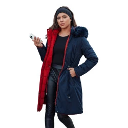 Tumši zila dāmu divpusējā jaka Adnel