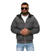 Tumši pelēka jaka ar kapuci Kemir JS/16M9207/92