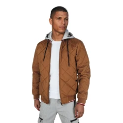 Vīriešu brūna jaka ar kapuci Stefun