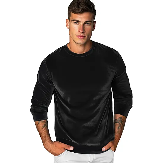 Vīriešu velūra džemperis Drain black JS/8B1166/3