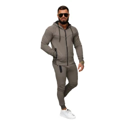 Vīriešu brūns treniņtērps ar kapuci Adam