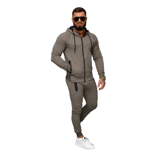 Vīriešu brūns treniņtērps ar kapuci Adam O/FF3705AB