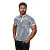 Men's white striped polo shirt Donat