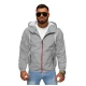 Vīriešu pelēka jaka ar kapuci Pyter