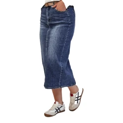 Garie džinsa svārki tumši zilā krāsā Merita