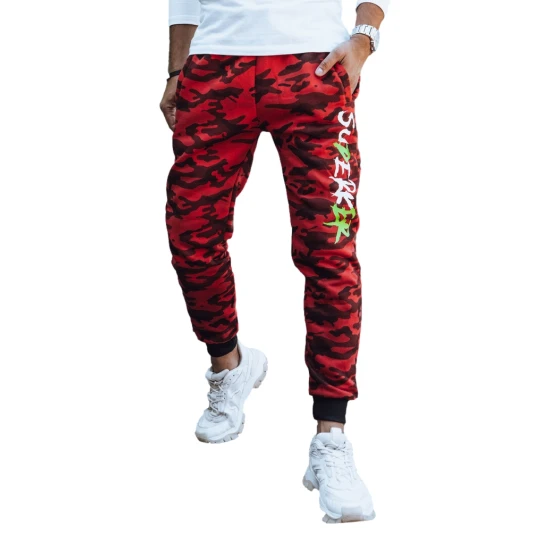 Vīriešu sarkanas kamuflāžas ikdienas bikses Superker UX4443