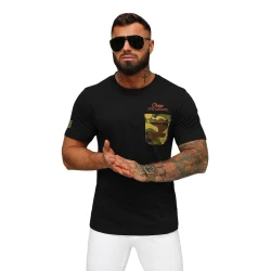 Vīriešu melns Soldier T-krekls