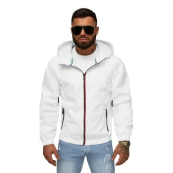 Vīriešu balta jaka ar kapuci Pyter