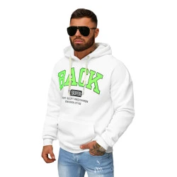 Vīriešu balts džemperis ar kapuci Atgriezties