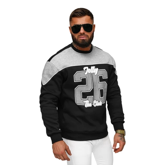 Vīriešu melns džemperis Jolly O/RR250005