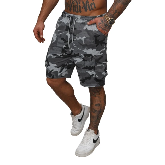 Vīriešu pelēkie kamuflāžas šorti Army Īsfilmas | Tilti