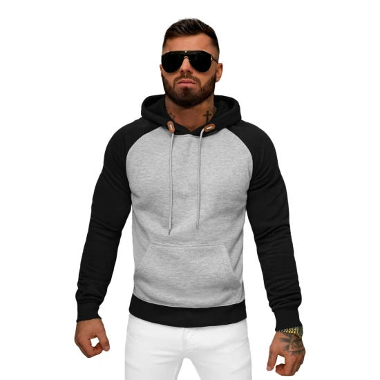 Vīriešu pelēks džemperis ar kapuci Aiden JS/8B157/2