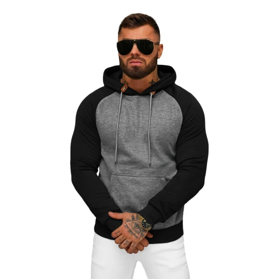 Vīriešu tumši pelēks džemperis ar kapuci Aiden JS/8B157/5