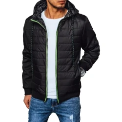 Vīriešu melna jaka ar kapuci Bastin