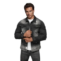 Vīriešu melna džinsa jaka Soman