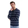Vīriešu polo krekliņš ar garām piedurknēm zils Don V1 OM-POLS-0146