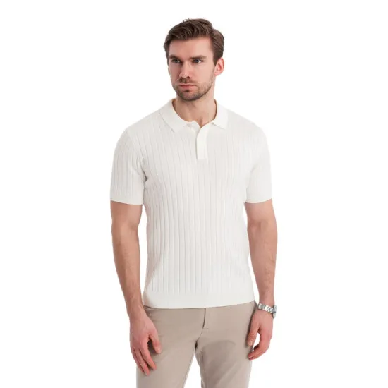 Vīriešu balts polo krekls Azir V3 OM-POSS-0143