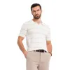 Vīriešu polo krekls ar baltiem un brūniem svītrveida svītriņiem Ton V4 OM-POSS-0145