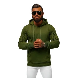 Balts vriešu džemperis ar kapuci Buvoli