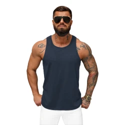 Vīriešu tumši zils krekls bez piedurknēm Romul