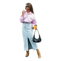 Ilgi džinsa zili svārki Almi