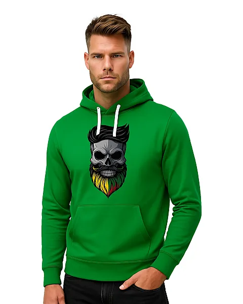 Vīriešu zaļš svīteris ar kapuci Skull and Beard