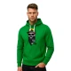 Vīriešu zaļš sporta krekls ar kapuci Galvaskauss ar uzrakstu PK4011