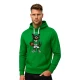 Vīriešu zaļš džemperis ar kapuci Zaļš balts džemperis ar kapuci