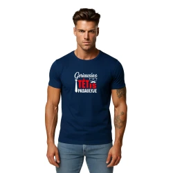 Tumši zils labākais tētis pasaulē T-krekls (balts)