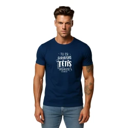 Vīriešu tumši zils T-krekls Best Dad (balts)