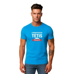 Zils Happy Daddy T-krekls (balts)